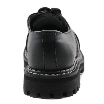 Angry Itch 3 Eyelet Shoes with Steel Toe Cap Black Leather